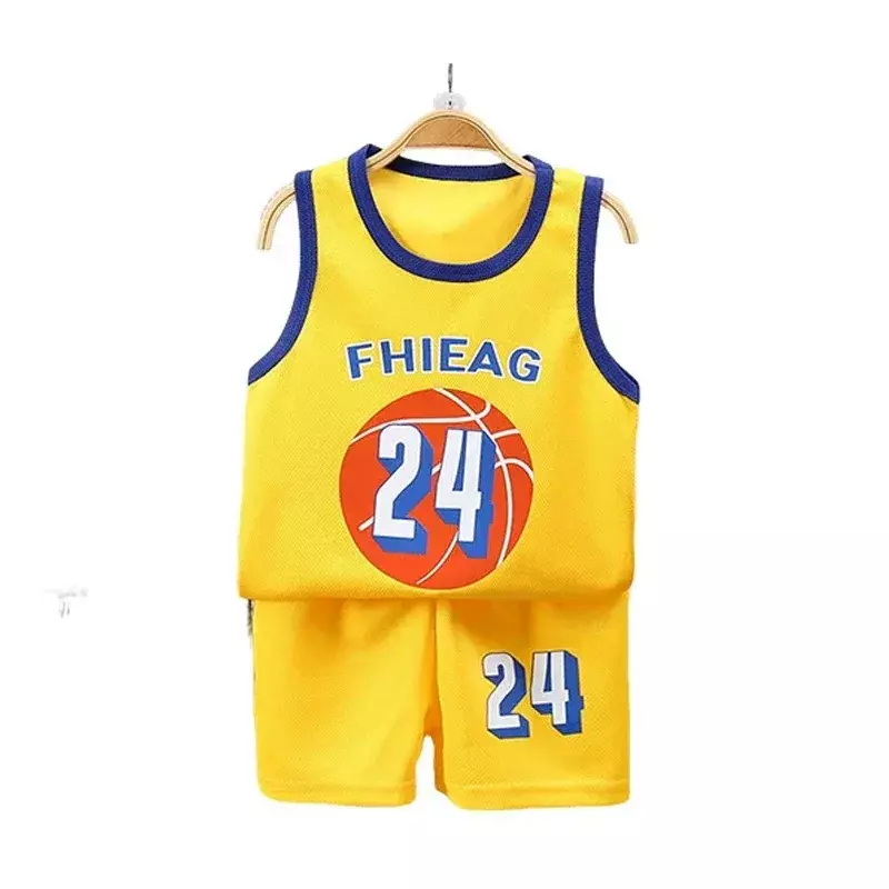 Children Sets Summer Sleeveless Basketball T-shirts Shorts for Children Clothing Quick-drying Sport Tank Tops Kids Clothes