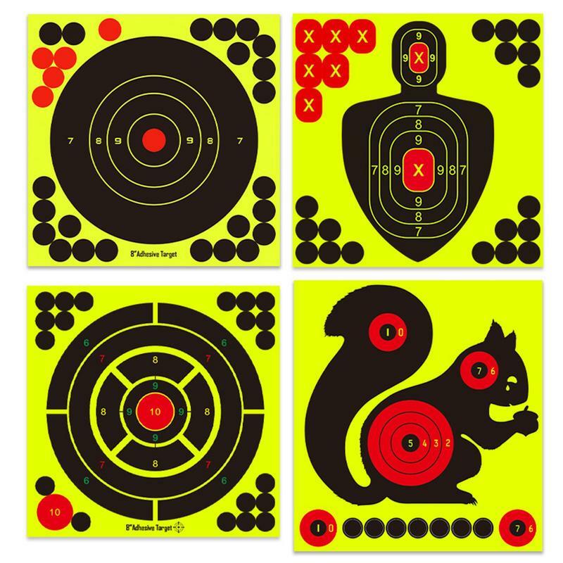 형광 타겟 종이 발사 타겟 발사 스티커, 성인 및 어린이용, 반응 확산 발사 소총 연습, 8 인치 스티커