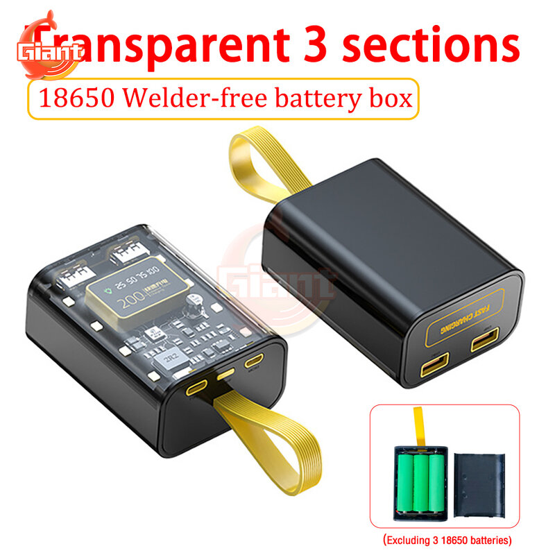 18650 Battery Charger Case DIY Power Bank Charger MIni Charging Battery Holder Storage Box Mobile Power Supply With Night Light
