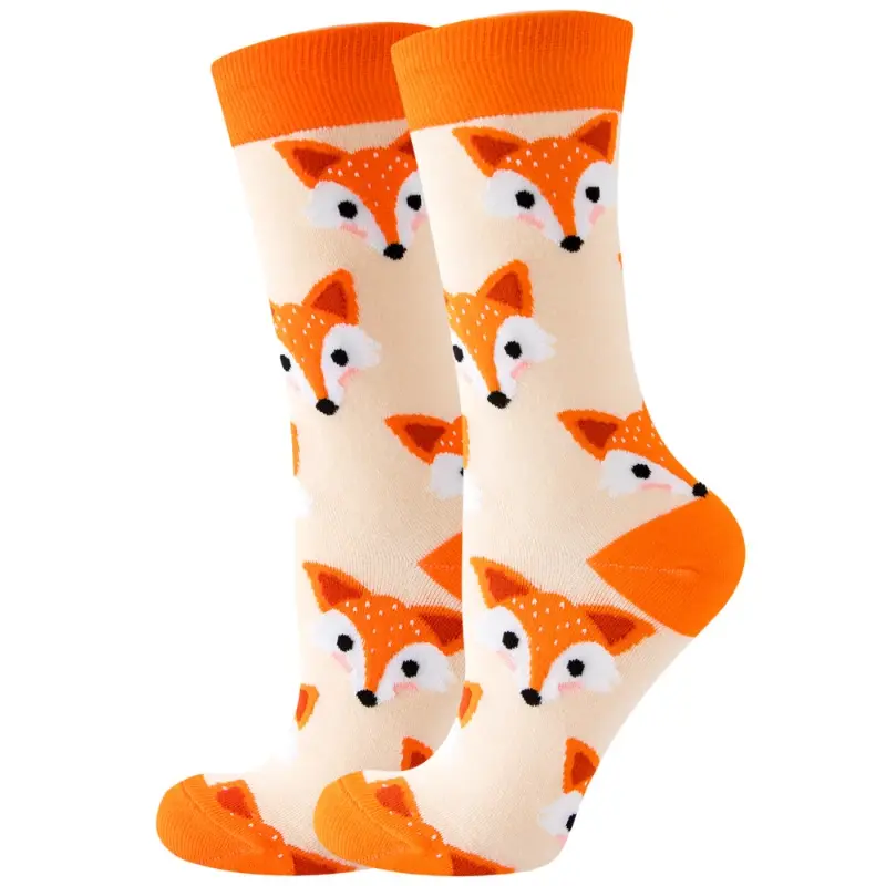 New women's socks for autumn and winter, animal mid tube socks, fruit men's socks, cute and fashionable socks, food, personality