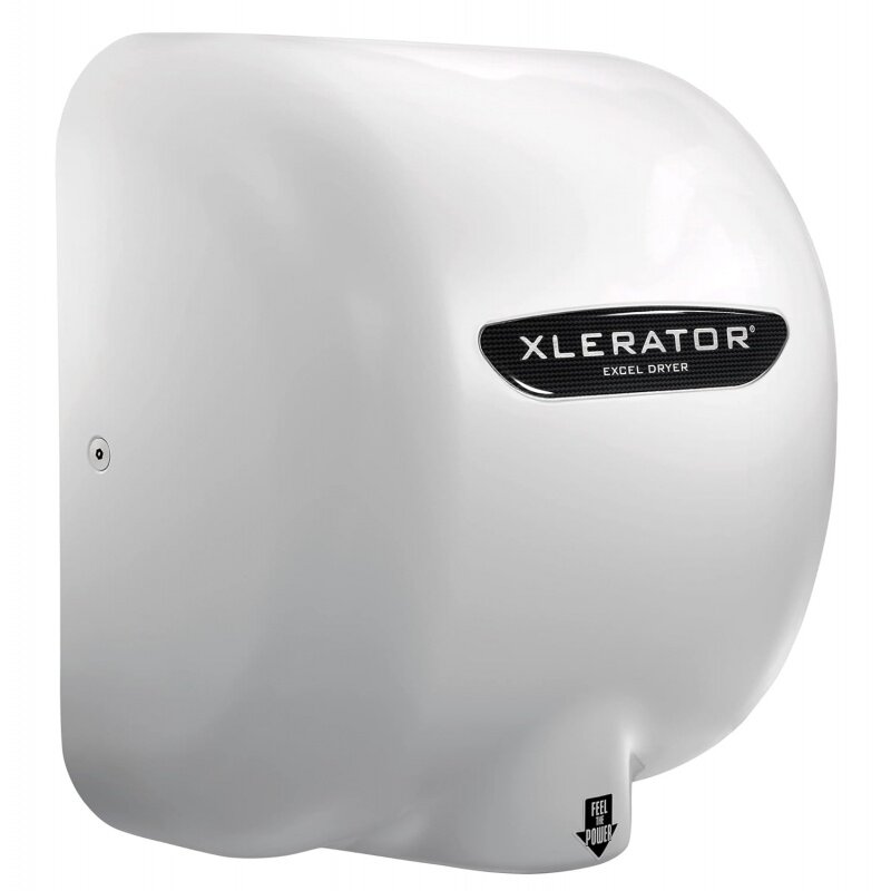 XLERATOR XL-BW otomatis pengering tangan kecepatan tinggi dengan Thermoset putih penutup plastik dan 1.1 nozel pengurang kebisingan, 12.5 A, 110/12
