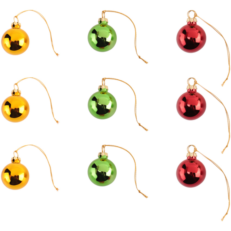 Sublimação Christmas Ball Ornamentos, Árvore Shatterproof para Férias, Decoração De Festa De Casamento, 1.6 ", 9 Pcs