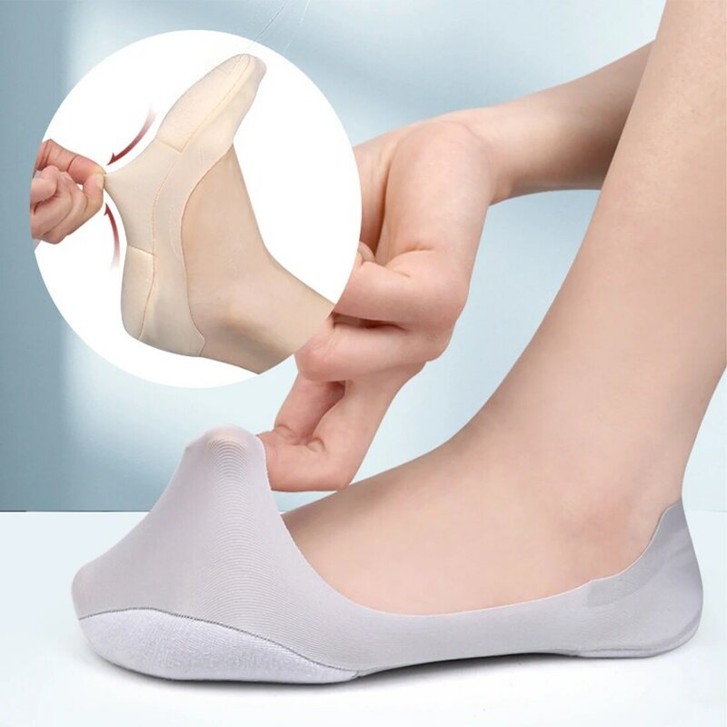 Sponge Arch Support Foot Insoles Women Insole For Shoes Shallow Invisible Non-slip Massage Socks Sweat-Absorbant Cushion
