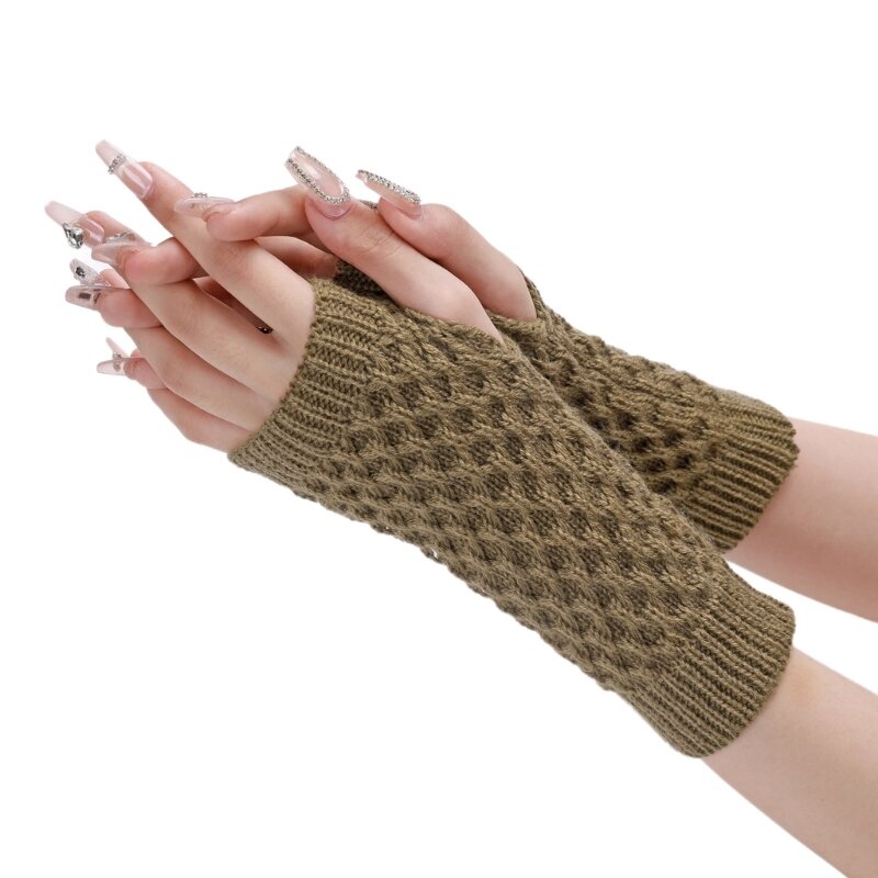 Knitted Women Wrist Gloves for Halloween Wrist Length Masquerade Prom Gloves