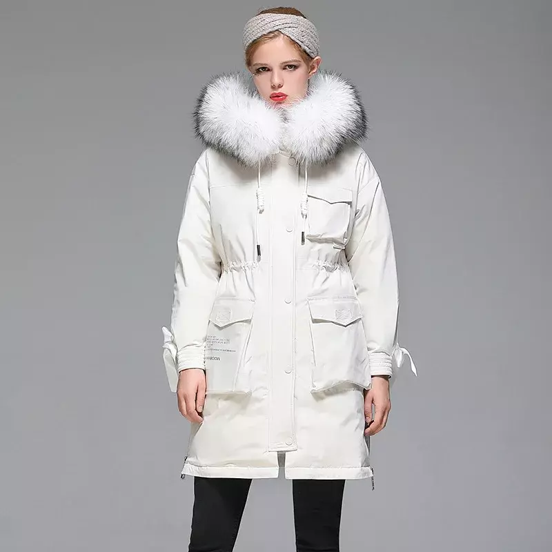 2023 Fashion Winter White Women Warm Ski Down Jackets Coats Casual Warm Hoodies Black White Puffer Jacket Women