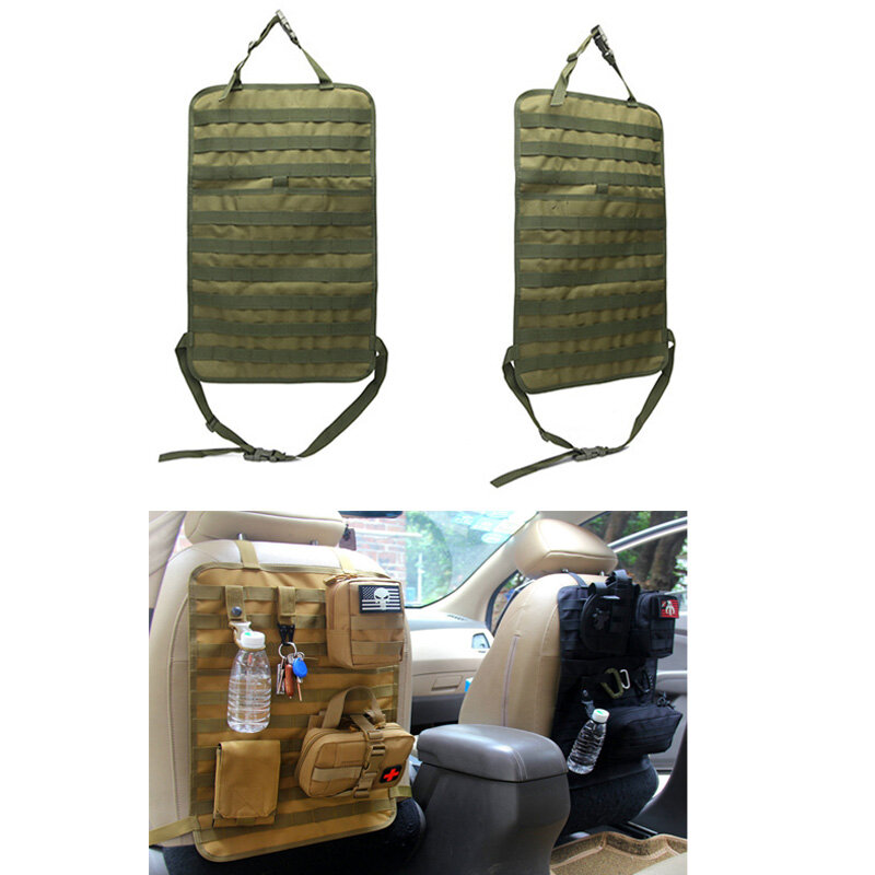 Pochette arrière de siège de voiture universelle, chasse en plein air, sac de voiture, sac de rangement tactique Molle, Kit de protection tapis