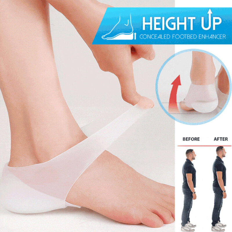 1 Par Escondido Footbed Enhancers Universal Metade Altura Aumentando Maximizar Sapato Insere Presente para Homens e Mulheres