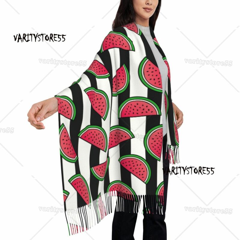 Conjunto de bufandas Infinity para mujer, manta de Color puro, sandía Vintage, rayas, cálido, invierno