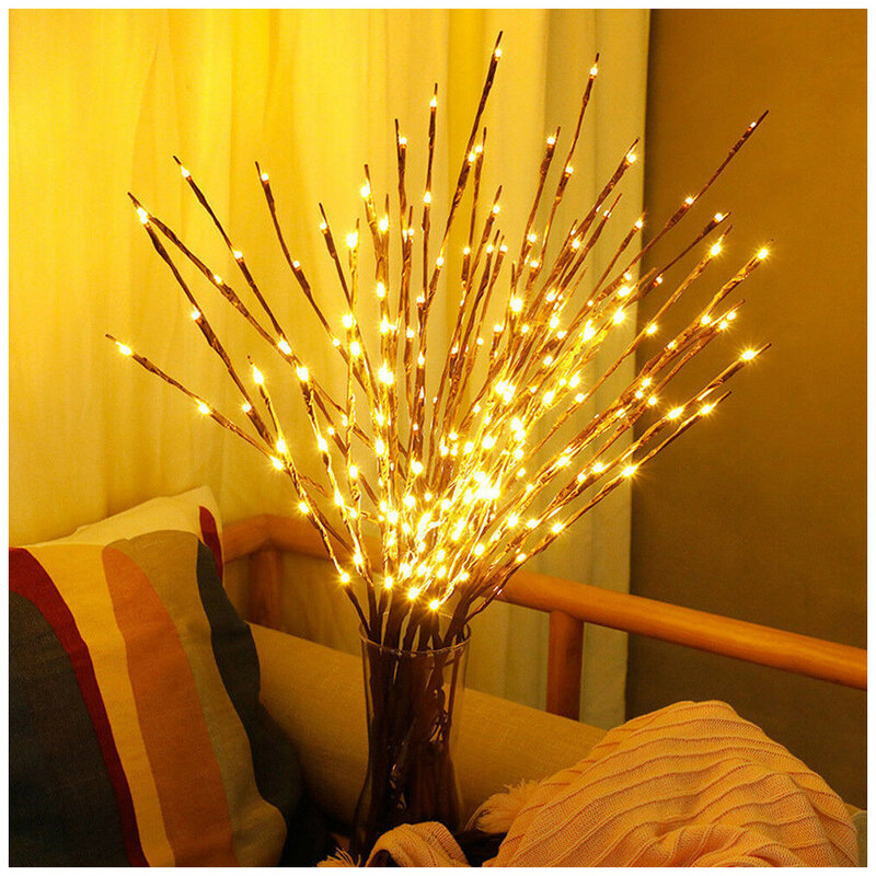 Pohon cabang 20 lampu LED tali dekorasi Tahun Baru dalam ruangan luar ruangan