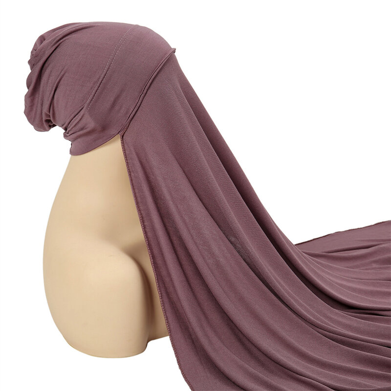 Мусульманский женский мгновенный шифоновый хиджаб с шапочкой, шляпкой, шалью, головной шарф под шарф, накидка на голову, тюрбан, мусульманская женская повязка на голову