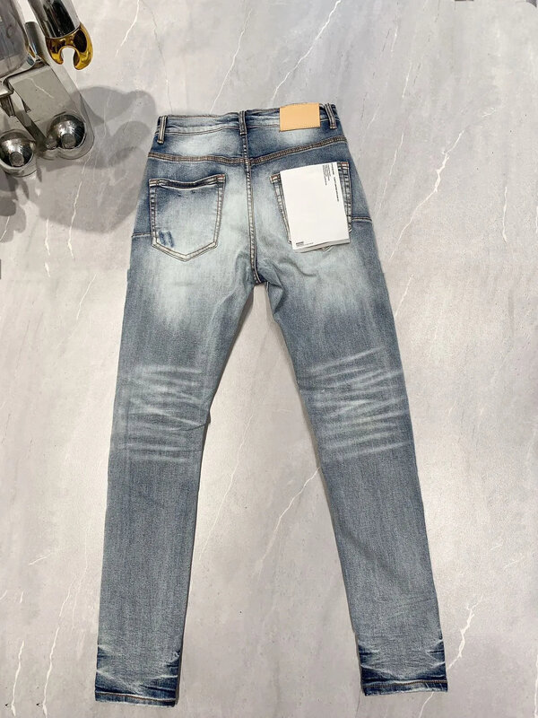 Фиолетовые брендовые джинсы ROCA, джинсовые брюки с модными высококачественными утягивающими джинсовыми нашивками, размеры 1:1 28-40