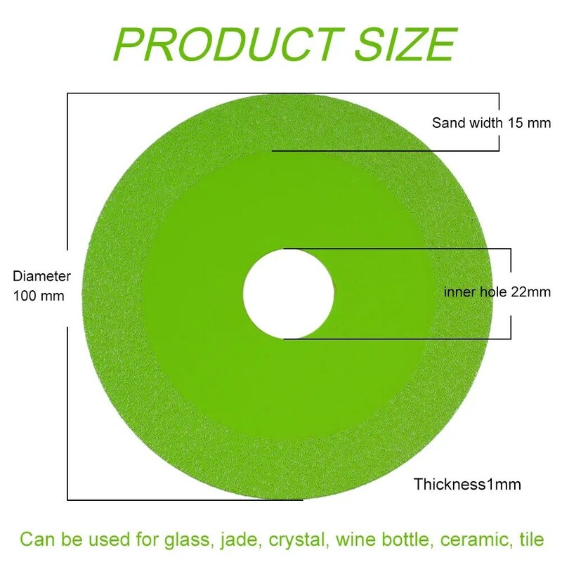 1PC disco da taglio in vetro 100mm lama per sega ultrasottile bottiglie di vino in cristallo di giada rettifica smussatura lama da taglio disco da taglio in vetro