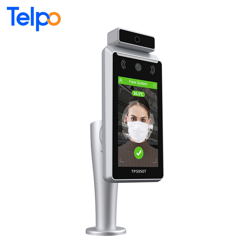 TPS950T Sensor Suhu Non-kontak Pengenalan Wajah Kontrol Akses Mesin Absensi Biometrik