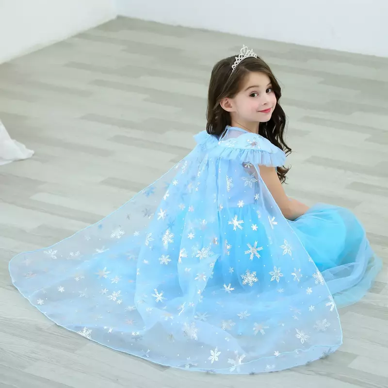 Vestidos de Elsa para niñas, ropa de disfraz para niños, Vestido de princesa para Cosplay, Vestido de reina de la nieve, fiesta de cumpleaños para niños, Sukienki