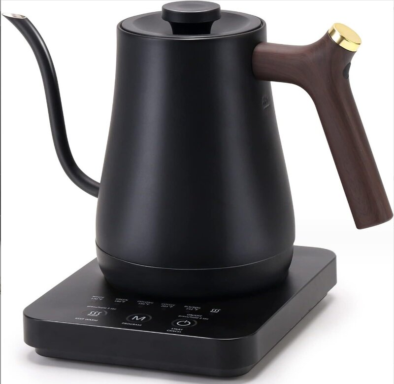 Teko listrik แบบคอห่านชงด้วยมือ teko listrik ในครัวเรือนขนาด800มล. พร้อมการควบคุมอุณหภูมิกาต้มน้ำกาน้ำชาทำเองที่บ้าน