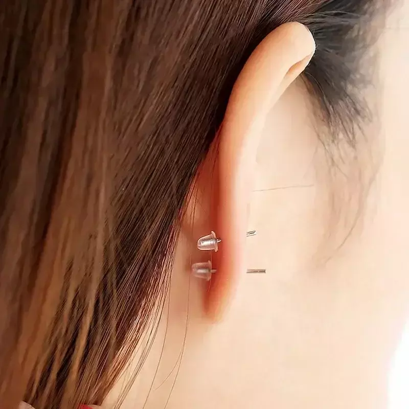 500/2000Pcs chiusura per orecchino in gomma siliconica trasparente dado per l'orecchio che collega l'orecchino indietro risultati per orecchini fai da te accessori per gioielli