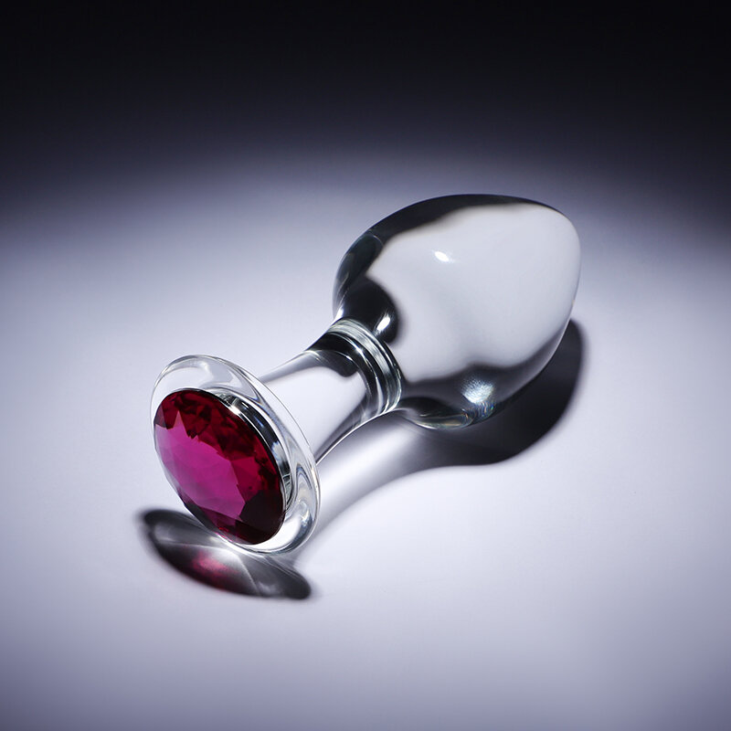 Consolador Anal de cristal para hombres y mujeres, Juguetes sexuales para adultos, masturbador Gay, 3 tamaños, bola grande de vidrio de diamante Rosa Pyrex