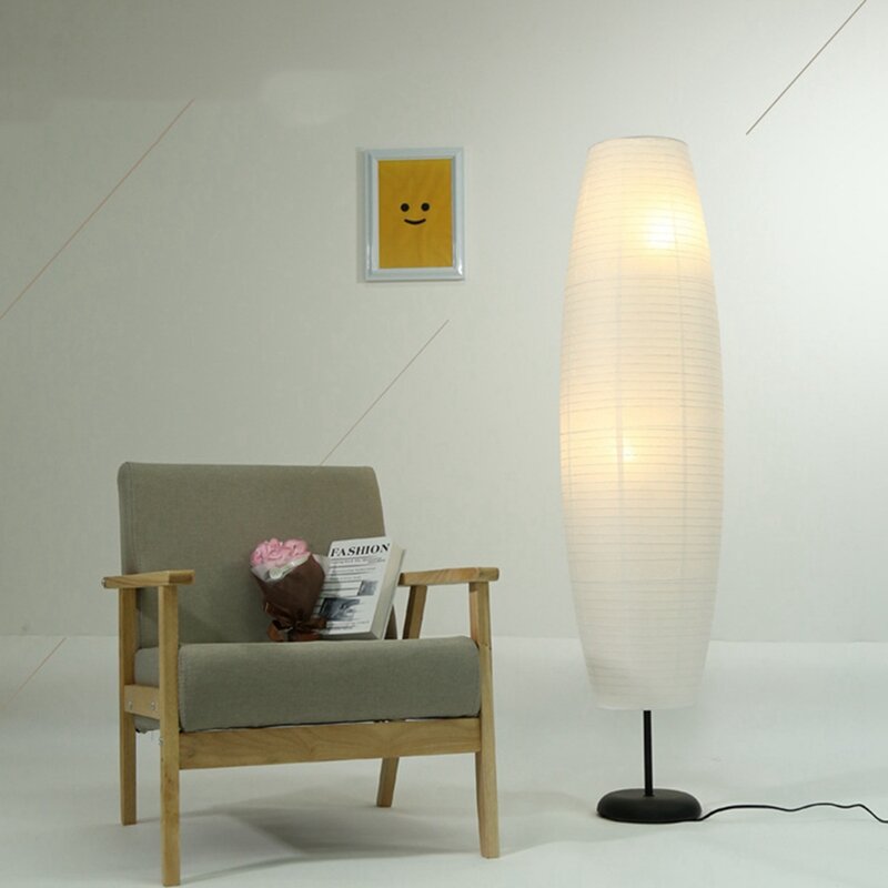 2 lámparas de pie de papel de arroz, lámpara alta creativa para decoración de sala de estar, luces especiales de soporte de papel al lado, solo pantalla