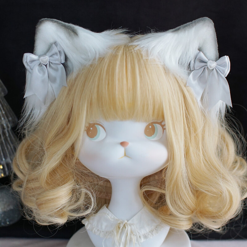 Lolita akcesoria uszy zwierząt łuk opaska z uszami kota śliczne kawaii anime szpilka dziewczyna kot ucho cosplay