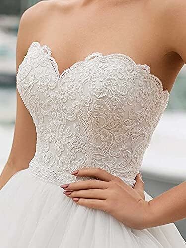 CC  Ball Gown Wedding Dress Lace for Bride Women 2023Sweetheart Tulle Train Belt with Pearls Bridal Gown