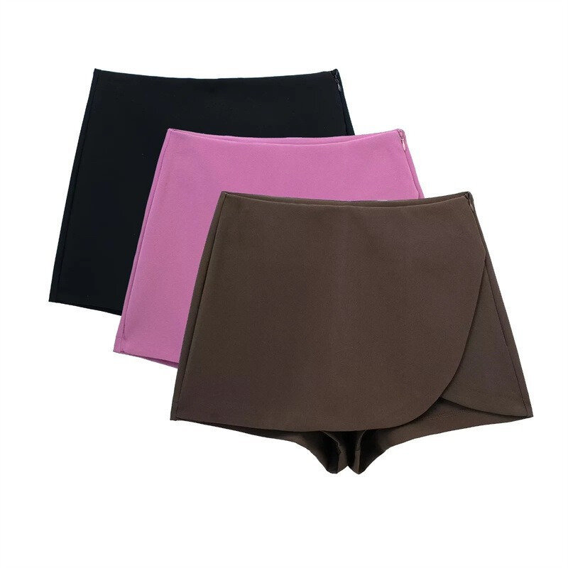 Wearing Waisted Slimming Skirt Women 2024 Shorts,solid Color, Minimalist Design, Loose Straight Leg Women's Shorts Women's Pants