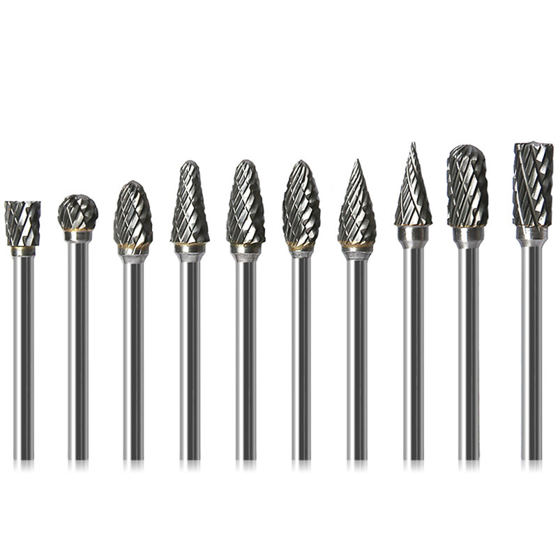 Tungsten Carbide Milling Cutter, Rotary Tool Burr, Double Rotary Dremel, Metal, Madeira, Moagem Elétrica, Shank Drawing, 3x6mm, 1 Pc, 5Pcs