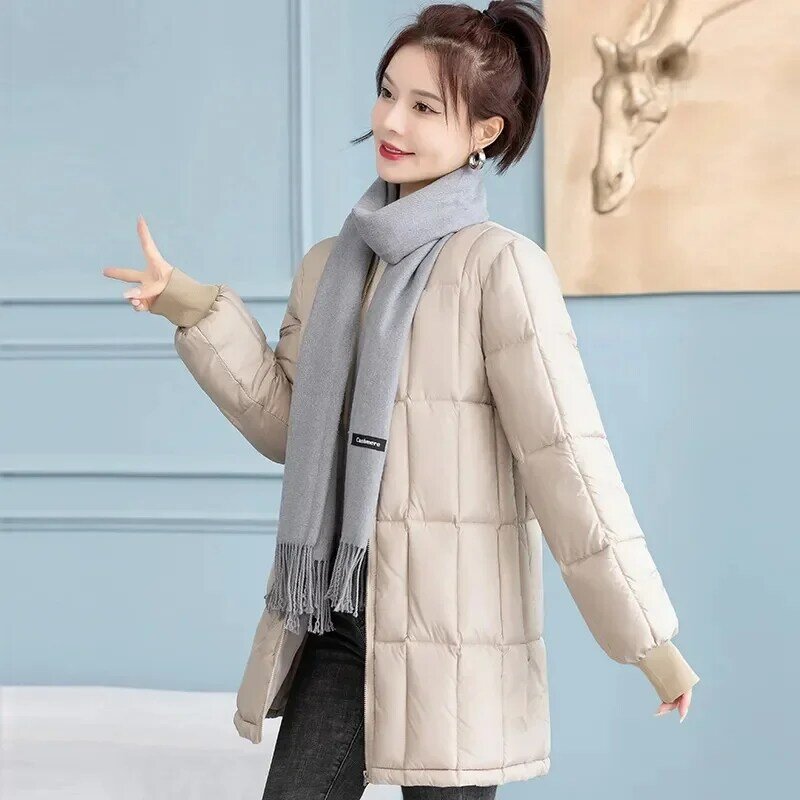 Winter jacke Frauen langen Mantel koreanische Mode Parkas mit Pelz kragen warmen Liner Schnee tragen gepolsterte lässige Frau Kleidung neu 2024
