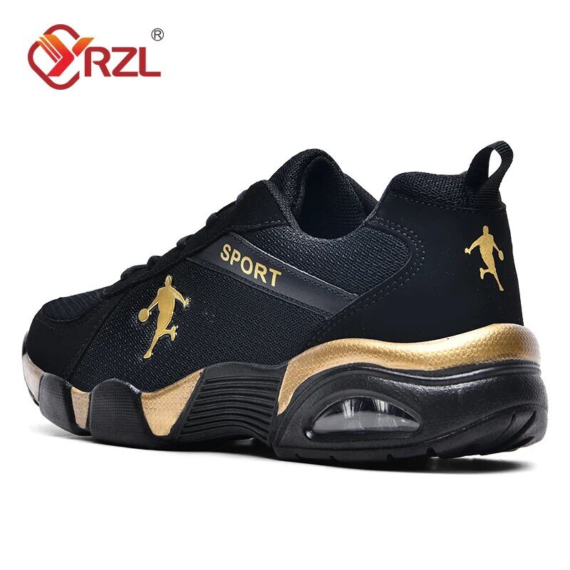 YRZL Fashion Men Sneakers Lightweight Casual Air Cushion Shoes High Quality Breathable Mesh Footwear Lace Up Sport Shoe for Male