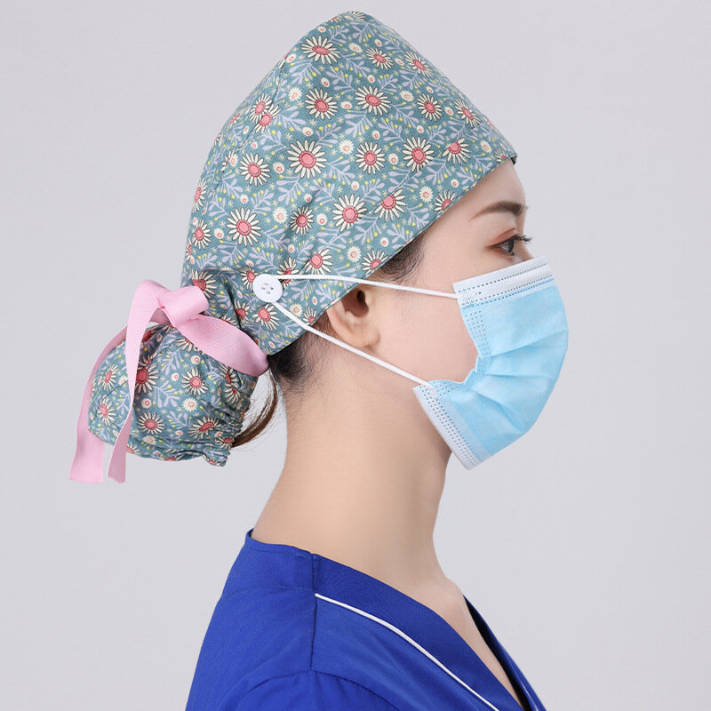 Sala operacyjna peeling czapka robocza kobiety długa osłona na włosy czapka pochłaniająca pot pielęgnacja zwierząt domowych Lab czapki medyczne czapki medyczne