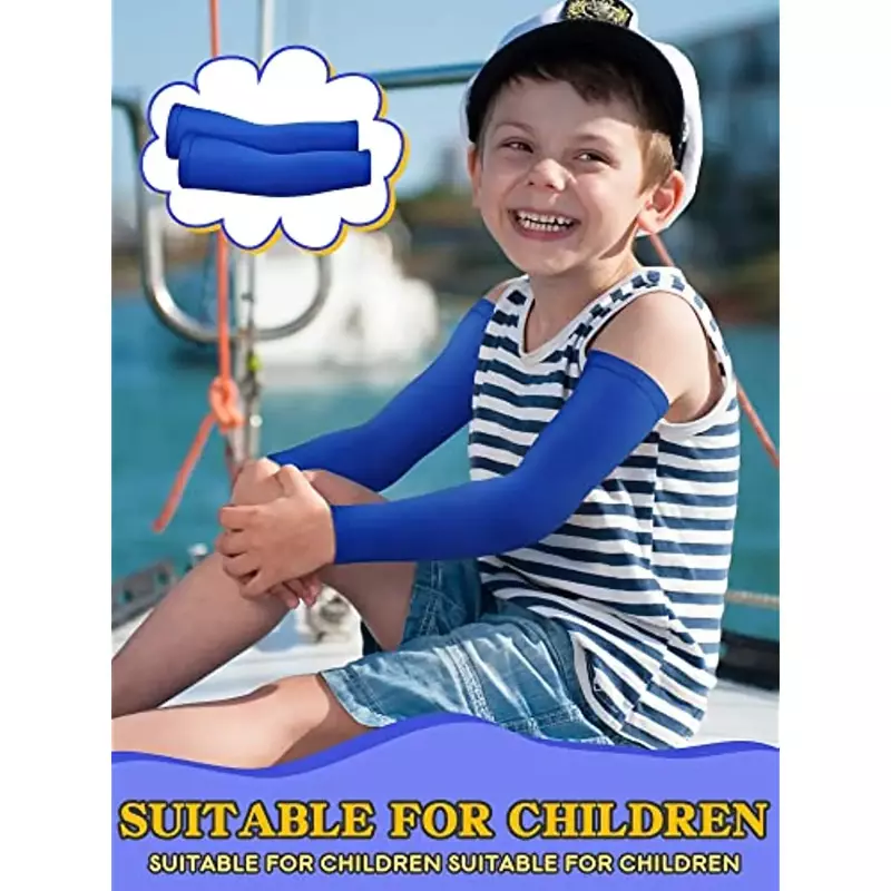 Mangas de compresión con protección solar UV para niños, cubierta de brazo de refrigeración, deportes al aire libre, 1 par