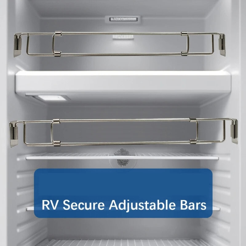 Sliver RV Refrigerator Movable Bracket Fixed Adjustable Rod Refrigerator Telescopic Rod RV Refrigerator Bracket Car Accessories
