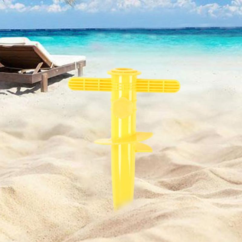 ร่มชายหาดที่สามารถปรับได้ร่มชายหาดแบบพกพาร่มบังแดดที่ยึดร่มกันลมปลอดภัยยืนสำหรับชายหาด