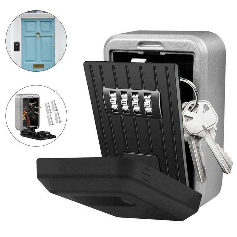 Настенный ящик для ключей, мини-ящик для хранения ключей, ящик для хранения ключей с 4-значной комбинацией, водонепроницаемый чехол для использования на улице
