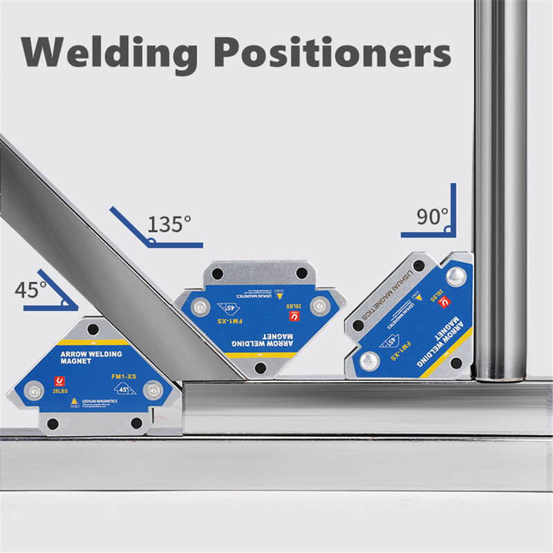 2/4pcs Magnetic Welding Fixer 45° 90° 135° Multi-angle Magnet Weld Positioner Ferrite Auxiliary Locator Tools Welding Positioner