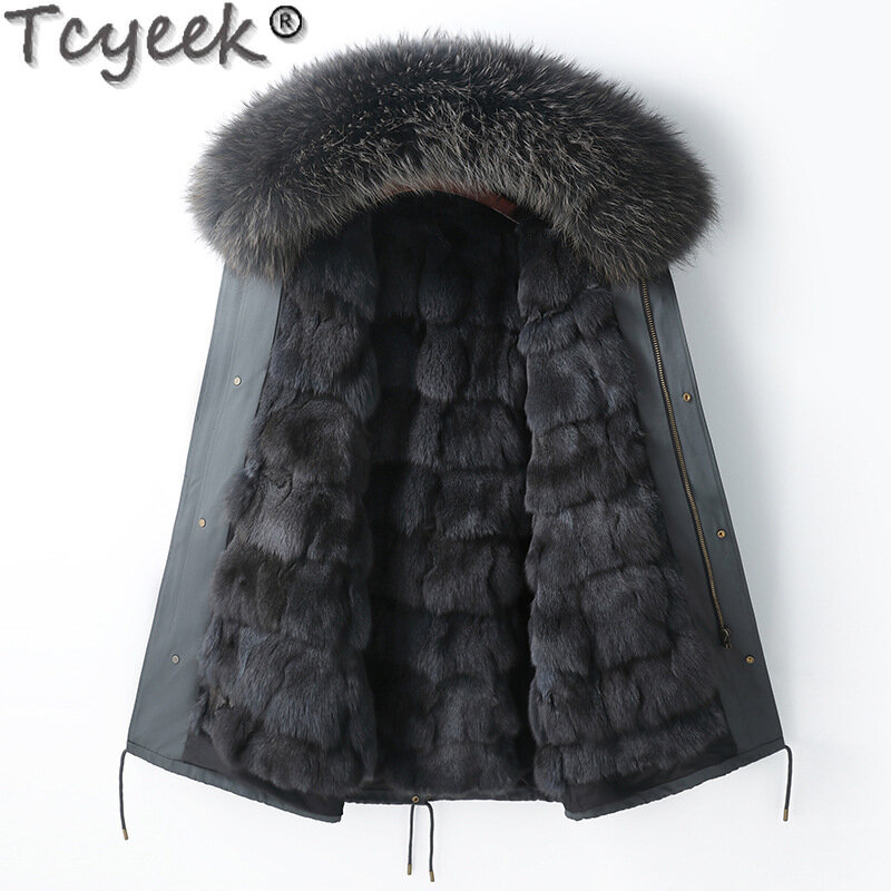 Tcyeek-انفصال الثعلب الفراء بطانة سترة للرجال ، السترات الدافئة ، معطف الفرو الحقيقي ، طوق الكورية ، والأزياء ، والملابس الشتوية ، 2023
