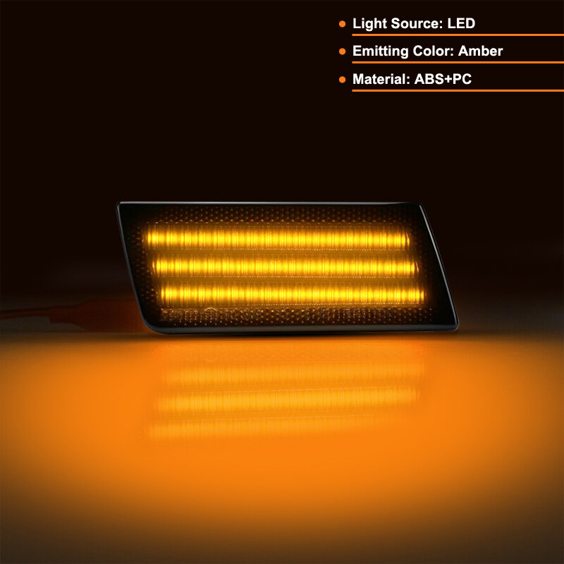 المصد الأمامي LED مصباح علامة الجانب لكرايسلر 300 ، عدسة المدخن ، 3 صفوف ضوء العنبر ، 2005-2014