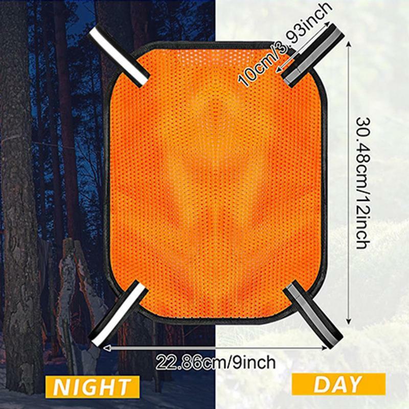 Panel de malla de caza Blaze naranja, tira de fijación, Panel de malla de caza con reflectante, transpirable y ligero, naranja