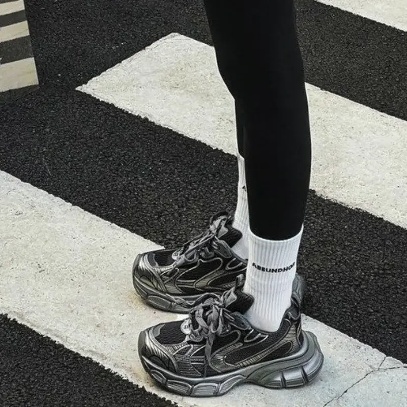 Zapatos Deportivos informales con plataforma elevada para mujer, calzado Retro con cordones, vulcanizado, novedad, 2024