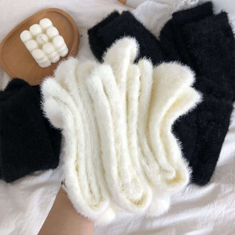 Норковые бархатные носки, осень и зима, утолщенные термоноски из кораллового бархата для сна, плюшевые носки для пола