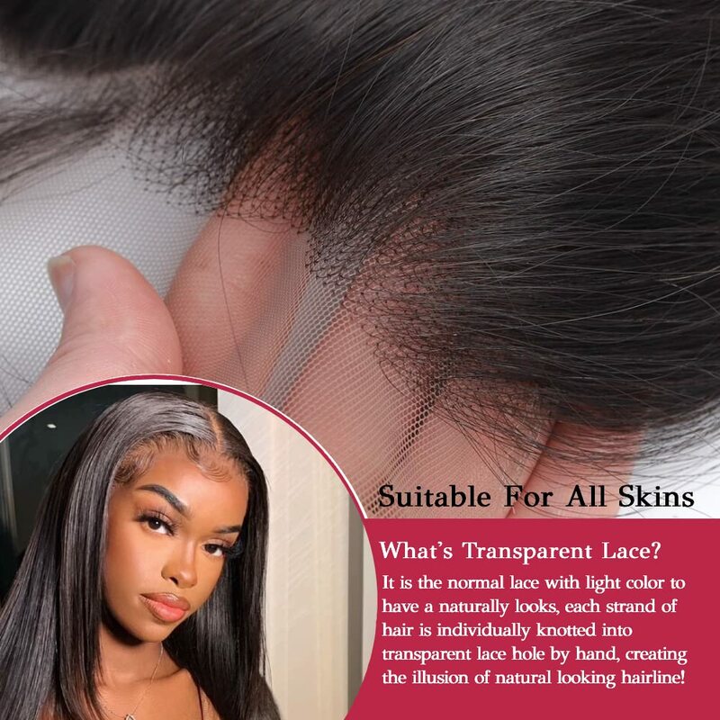 Bling Remy Lace Frontal Wig, 100% perucas de cabelo humano, peruca reta, linha natural do cabelo, pré-arrancadas, laço transparente, 13x4, 13x6, 32 em