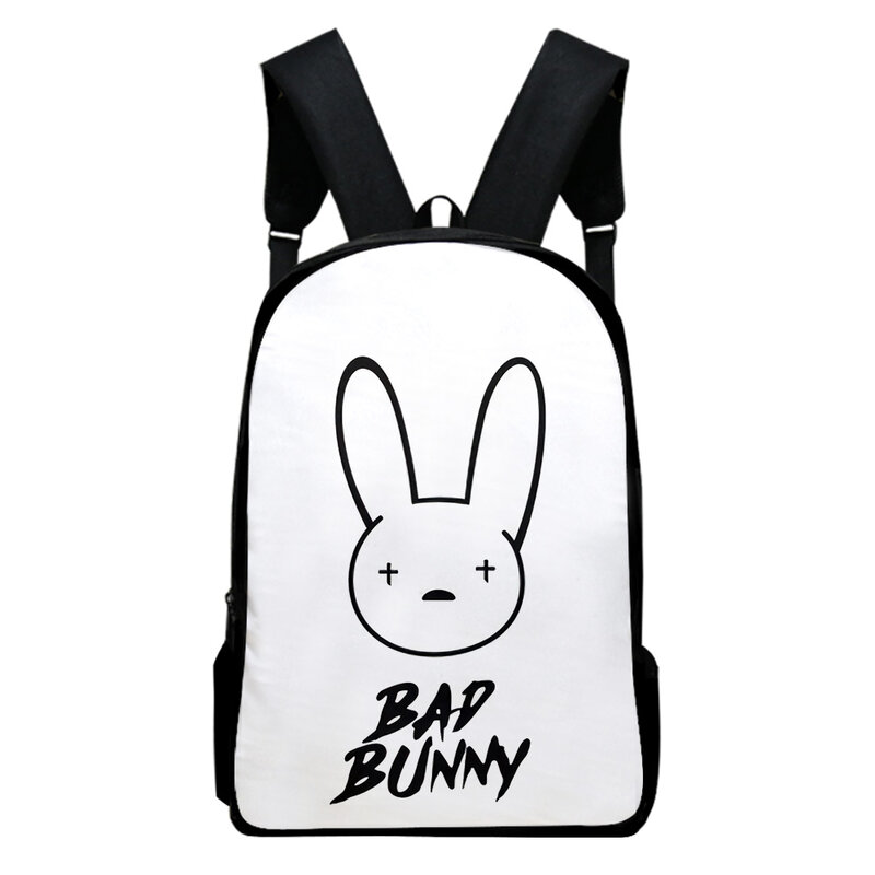 New Bad Bunny Backpack Primary Middle School Students Boys Girls Schoolbag Women Men Large Capacity Zipper Laptop Backpack