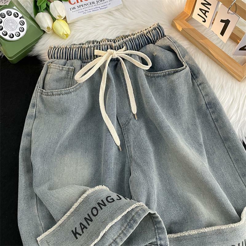 Потертые желтые грязевые джинсовые шорты женский летний дизайн нишевые американские модные брендовые свободные брюки y2k
