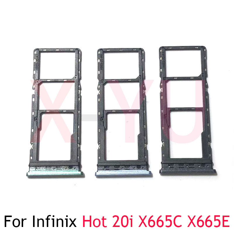 For Infinix Hot 12i X665B / Hot 20i X665 X665C X665E Sim Card Slot Tray Holder Sim Card Reader Socket