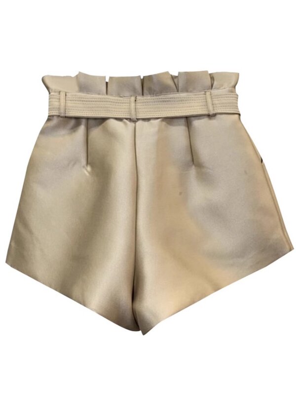Premium Khaki High Waisted Flower Bud Pants Casual Shorts for Women's Summer Slimming Loose Wide Leg Shorts Female Clothing