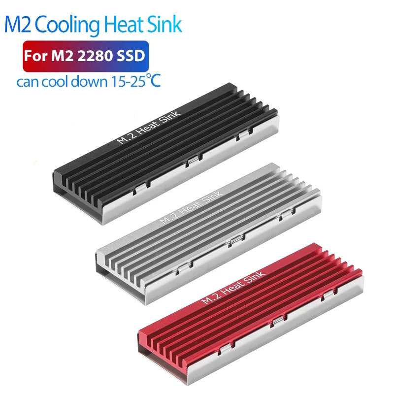 Disipador de calor para radiador SSD M.2 2280 NVMe, almohadillas de refrigeración, disipador térmico de aluminio con almohadilla térmica para m2 2280 ssd PC de escritorio PS5
