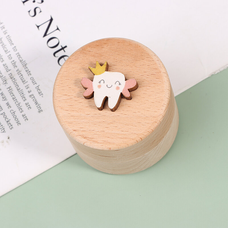 Scatola per denti da latte 1Pc per la raccolta dei denti dei bambini scatola commemorativa scatola di legno per la conservazione del cordone ombelicale dei capelli fetali