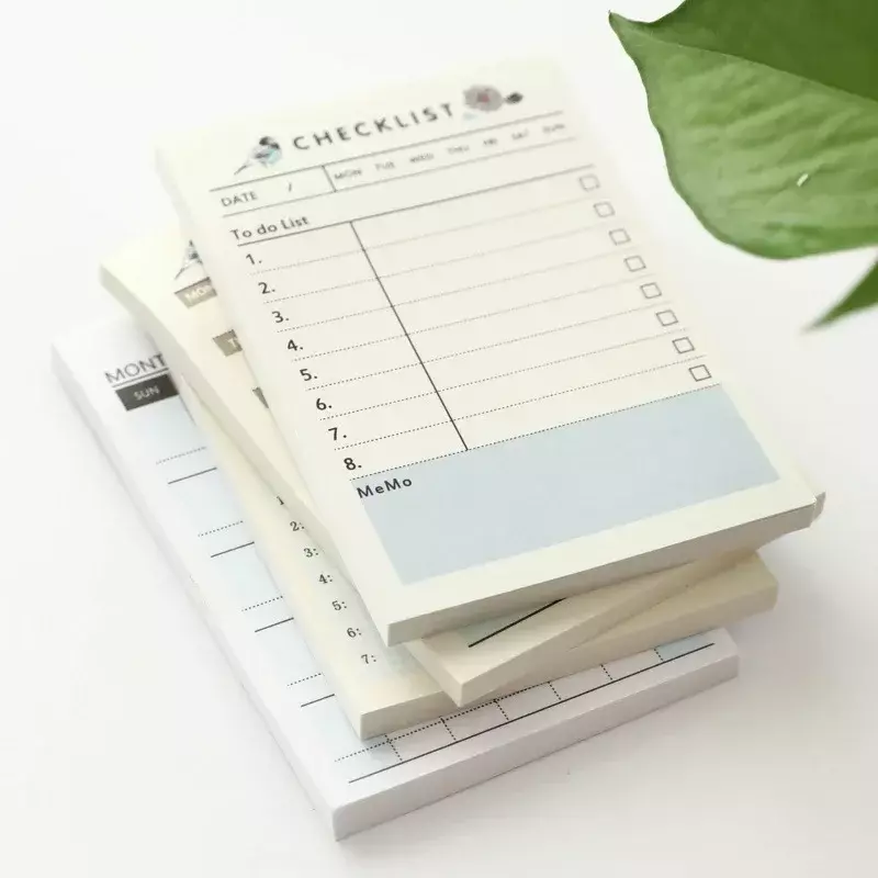 Eenvoudige Check Listmemo Pads Kawaii Sticky Notes Notebook Index Stickers Kawaii Bookmarks Time Shecule Note Pads Office Benodigdheden