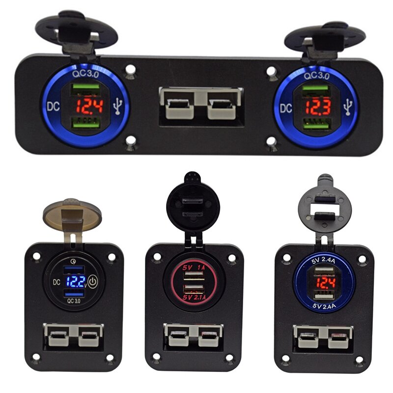 Unterputz-Anderson-Steckdose Doppel-USB-Ladegerät für Wohnwagen Wohnmobil Boot LKW RV
