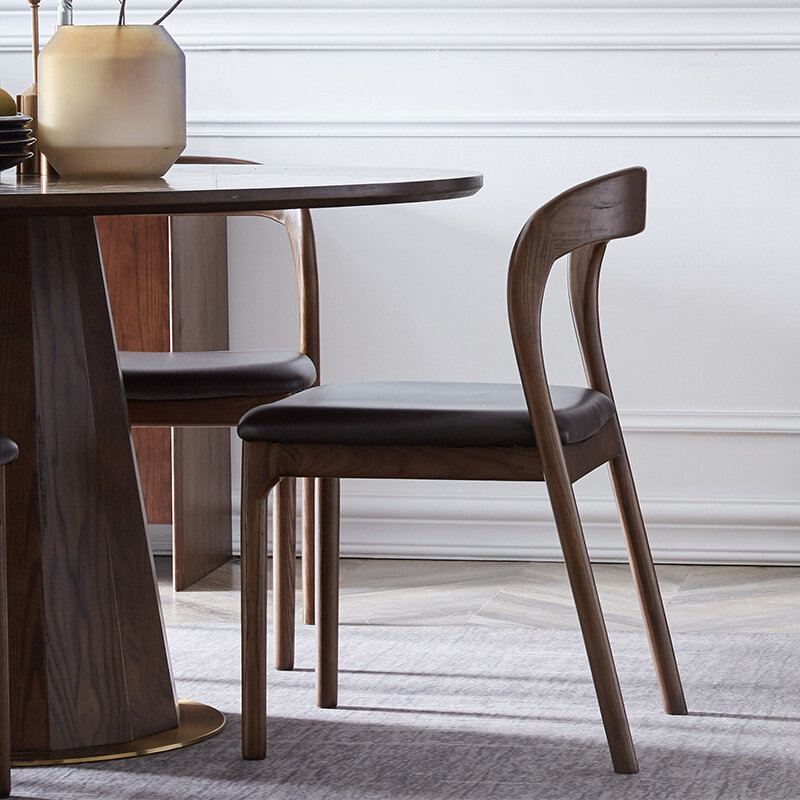 Nordic casa de madeira maciça jantar cadeira estudo designer minimalista volta cadeira conferência cadeira retro cadeira café
