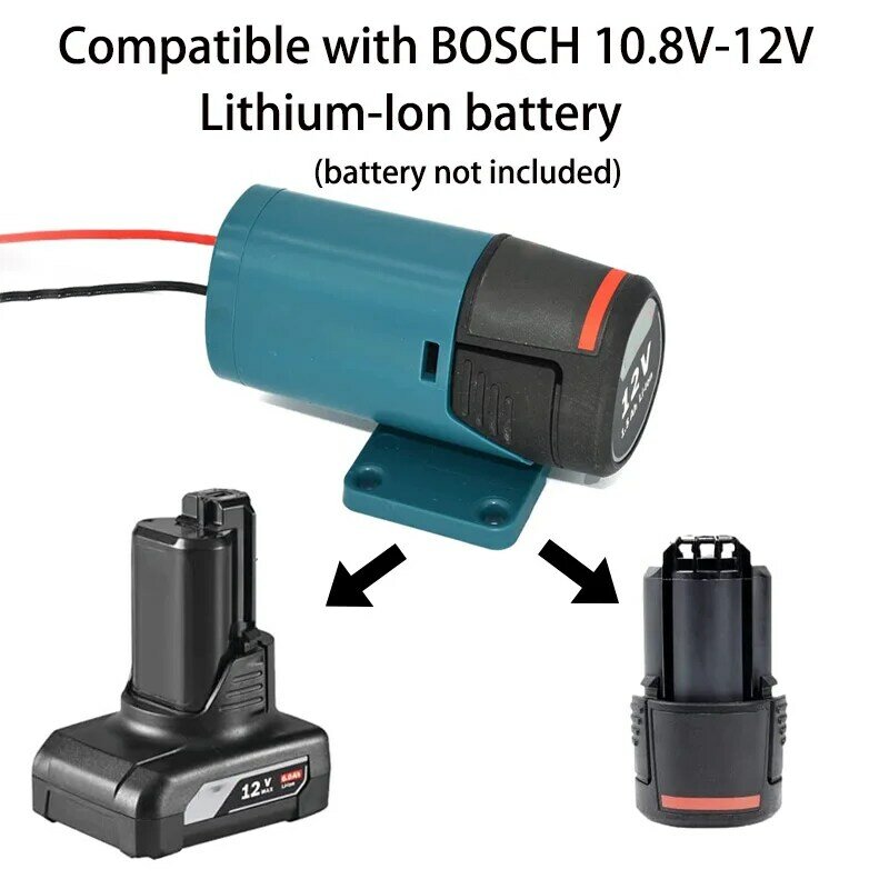 Adaptor untuk Bosch 10.8V 12V Baterai Li-ion Alat Konektor Daya DIY Konverter Baterai dengan Kabel 14AWG untuk Lampu Kerja